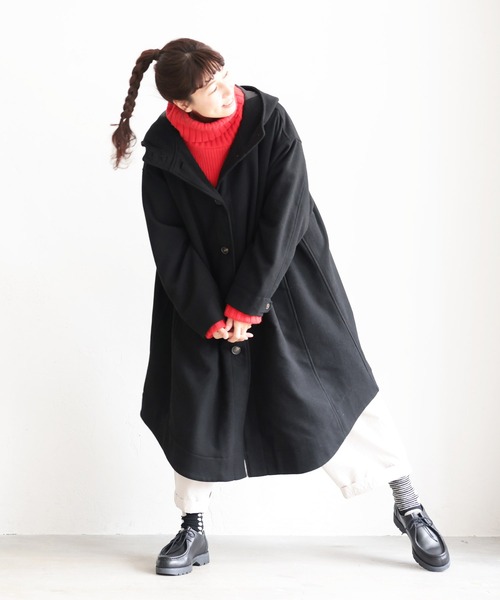 soulberry（ソウルベリー） ノーカラーコート コート 私のフードな