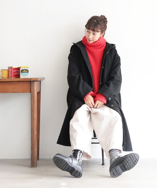 soulberry（ソウルベリー） ノーカラーコート コート 私のフードな