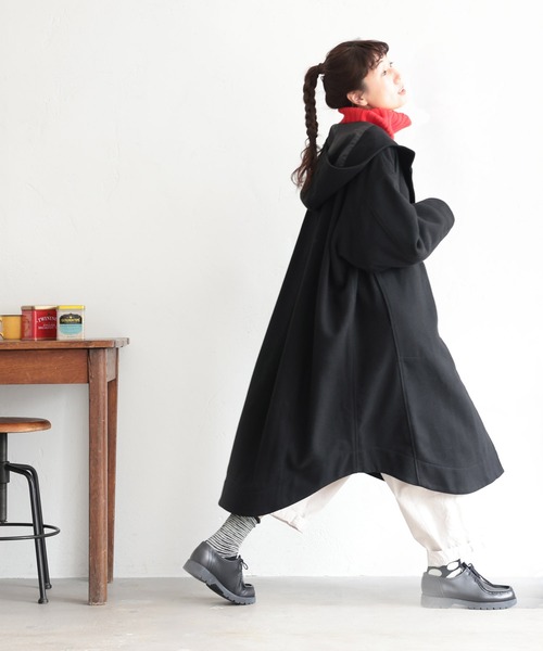 soulberry（ソウルベリー） ノーカラーコート コート 私のフードな