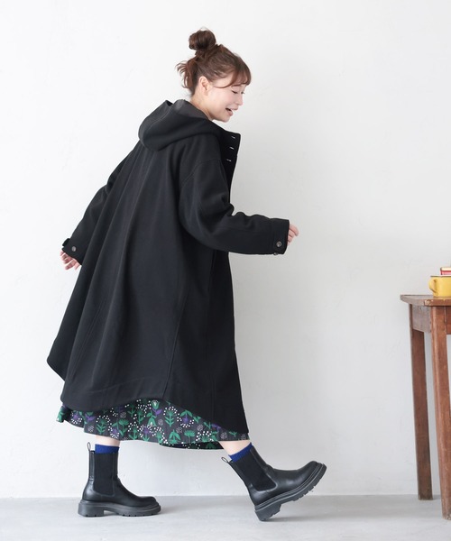 ソウルベリー ロングコート soulberry（ソウルベリー） ノーカラーコート コート 私のフードな