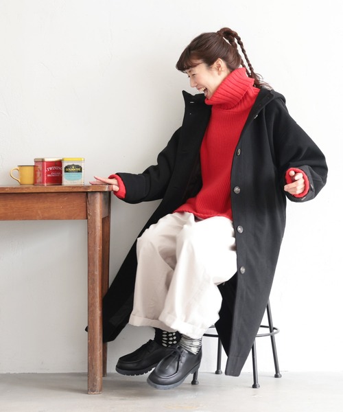 soulberry（ソウルベリー） ノーカラーコート コート 私のフードな