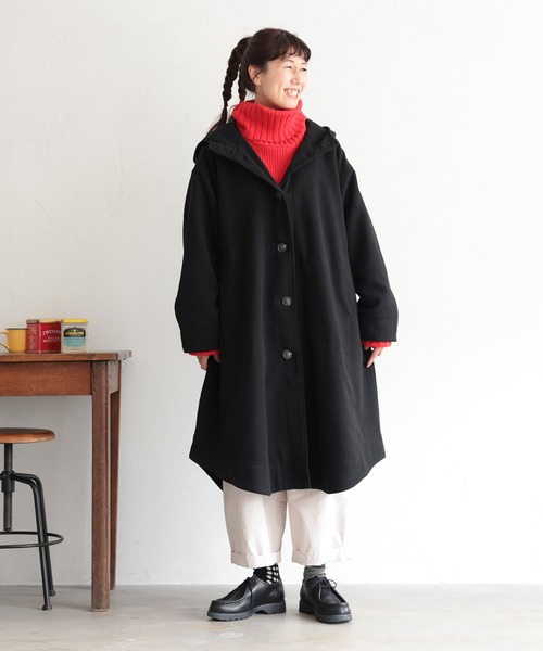 soulberry（ソウルベリー） ノーカラーコート コート 私のフードな