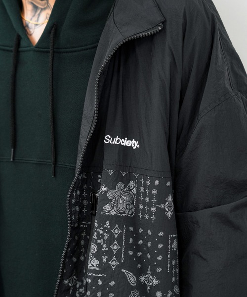 「Subciety」 ナイロンブルゾン MEDIUM ブラック×ブルー メンズ_画像6