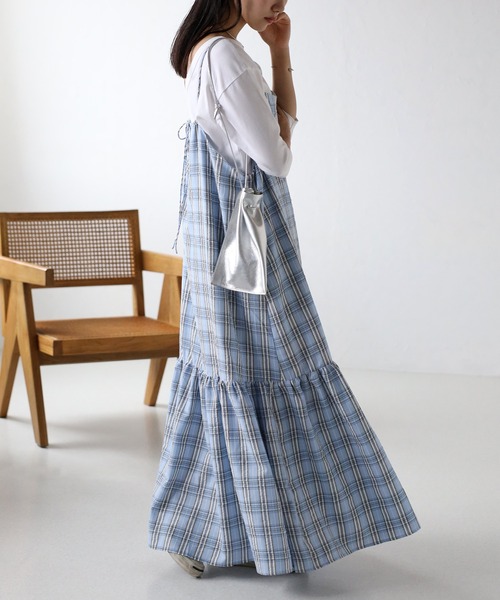 「r.」 キャミソールワンピース FREE ブラック レディース_画像2