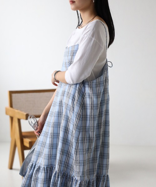 「r.」 キャミソールワンピース FREE ブラック レディース_画像7