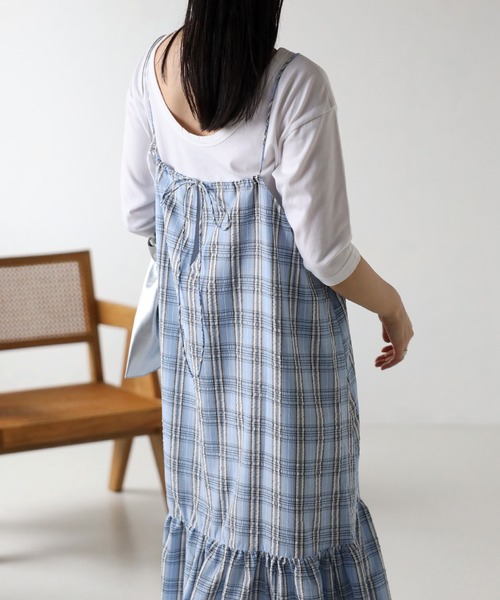 「r.」 キャミソールワンピース FREE ブラック レディース_画像8