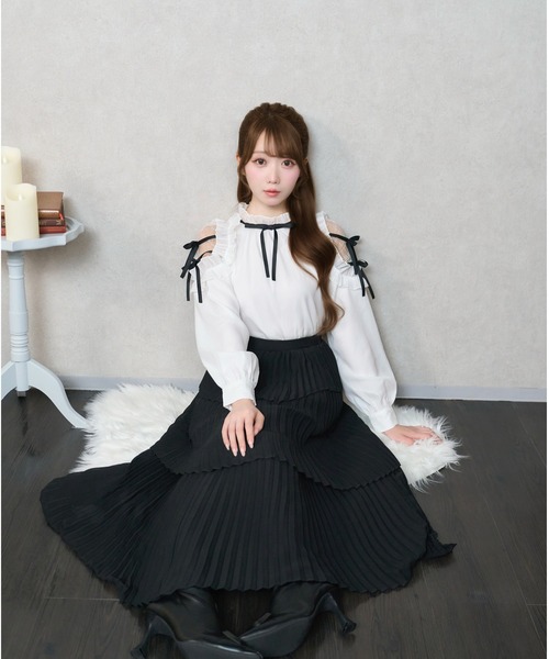 Rose Muse スカート Rose Muse（ロゼミューズ） スカート Irregular hem pleated skirt