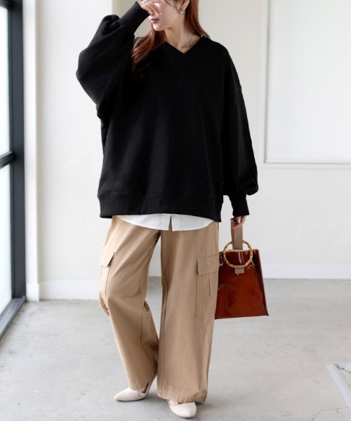 「HUG.U」 スウェットカットソー FREE レッド レディース_画像2