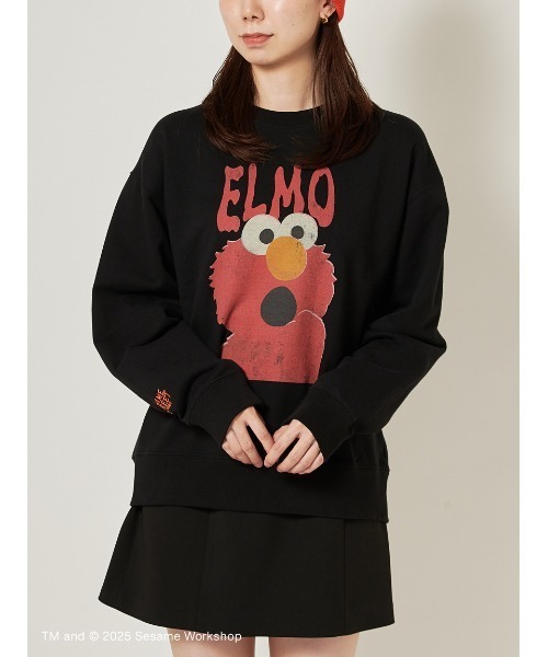 「SESAME STREET」 スウェットカットソー L レッド レディース_画像7