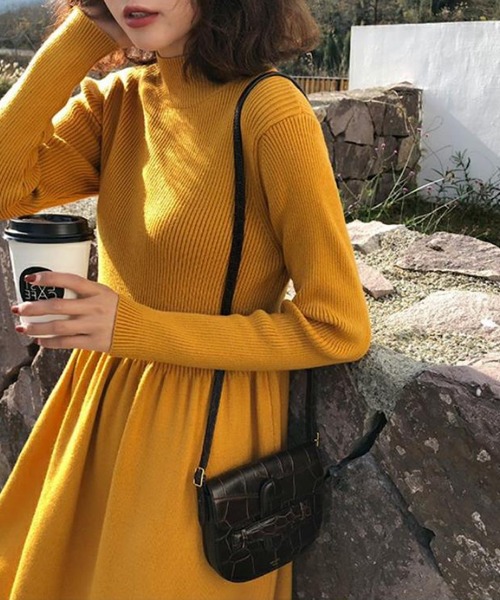 「THISIS」 ニットワンピース X-LARGE レッド レディース_画像8