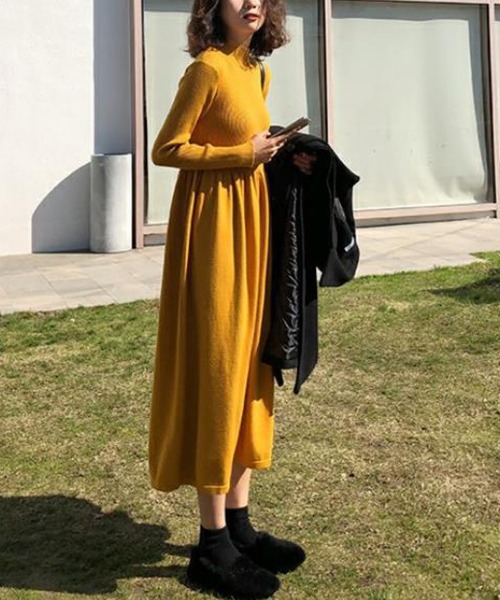 「THISIS」 ニットワンピース X-LARGE レッド レディース_画像9