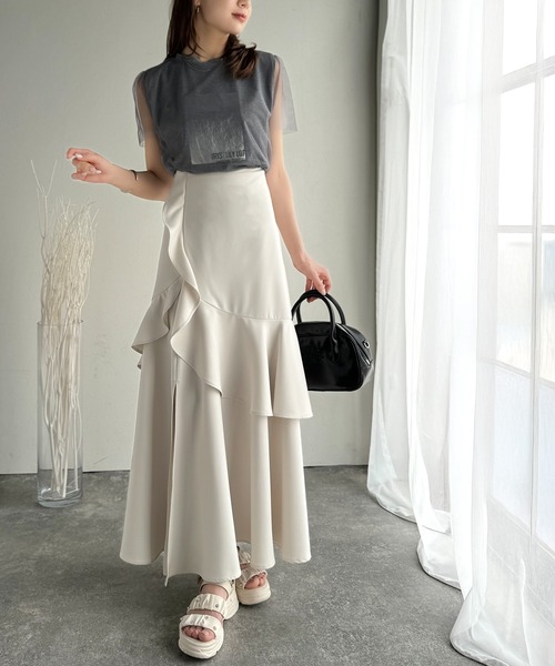 「mily bilet」 フレアスカート SMALL アイボリー レディース_画像3