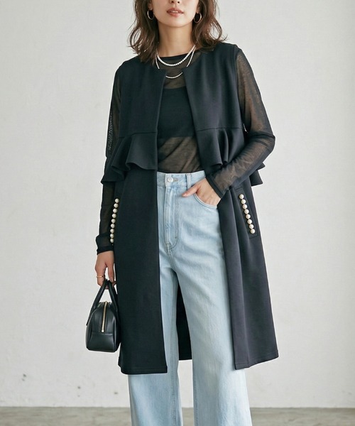 限定値下げ　春服　parigot ウールリバーベスト ロングジレ　ロングベスト 23区（ニジュウサンク）の「ウールリバー ロング ジレ（ベスト）」 - WEAR