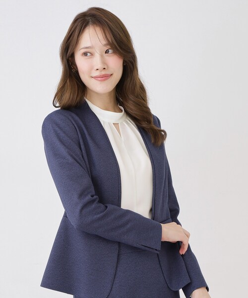 ブラウス シャツ 入学式 卒業式 「手洗い可/日本製/通勤」ネックデザインブラウス レディースの画像