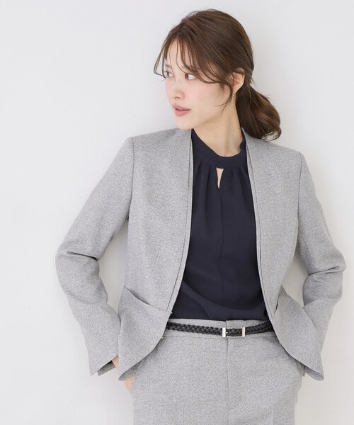 ブラウス シャツ 入学式 卒業式 「手洗い可/日本製/通勤」ネックデザインブラウス レディースの画像