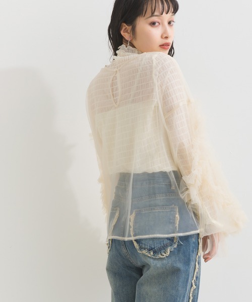 「terrace」 長袖カットソー MEDIUM アイボリー レディース_画像3