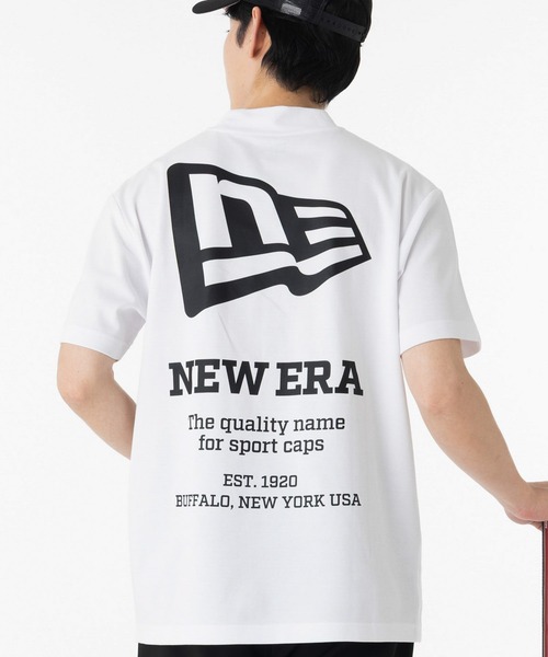 ニューエラゴルフ　半袖フルジップ　Mサイズ 白黒 NEW ERA（ニューエラ） ポロシャツ 半袖 ニューエラゴルフ モック