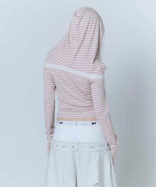 neith.（ネイス） tシャツ neith./ネイス/Veil Border Tops レディース