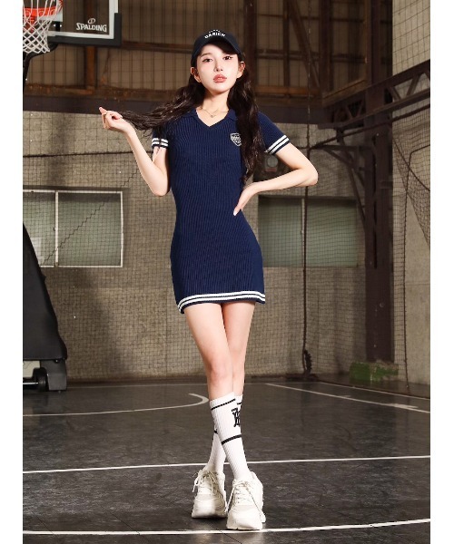 Darich 半袖ニットワンピースグレー Darich（ダーリッチ） ニットワンピース FREE グレー レディース