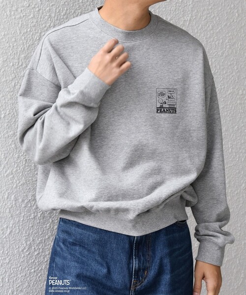 「PEANUTS」 スウェットカットソー「SHIPS anyコラボ」 LARGE ネイビー メンズ_画像5