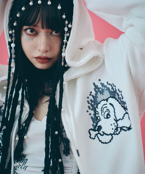 「GALFY」 ジップアップパーカー L ブラック メンズ_画像6