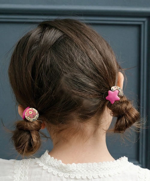 Rora（ローラ） ヘアゴム レトロ 花柄 ヘアゴム 2個セット (6colors