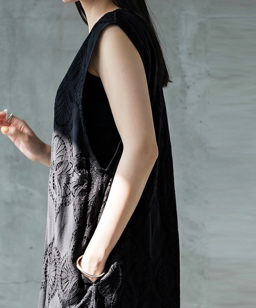 antiqua 刺繍 オールインワン ブラック 刺繍 オールインワン