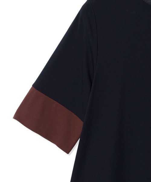 tシャツ ブロッキング配色チュニックプルオーバー「接触冷感」 レディースの画像