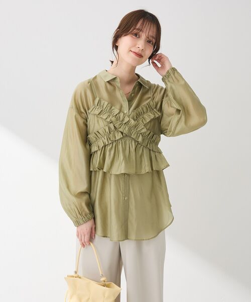 「Green Parks」 「chocol raffine robe」キャミソールブラウス FREE チャコールグレー レディース_画像6