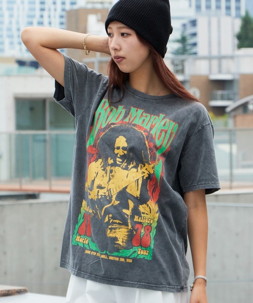 ROOP TOKYO tシャツ Bob Marley/ボブ・マーリー Unisex Stone Wash T