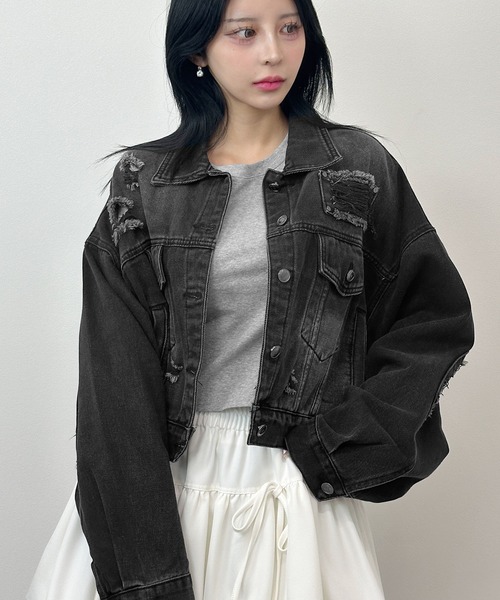 「FOLLOWIN」 デニムジャケット FREE ブルー レディース_画像2