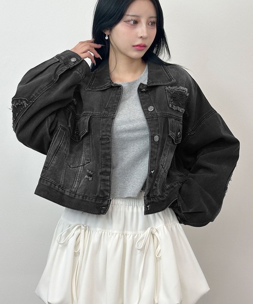 「FOLLOWIN」 デニムジャケット FREE ブルー レディース_画像4