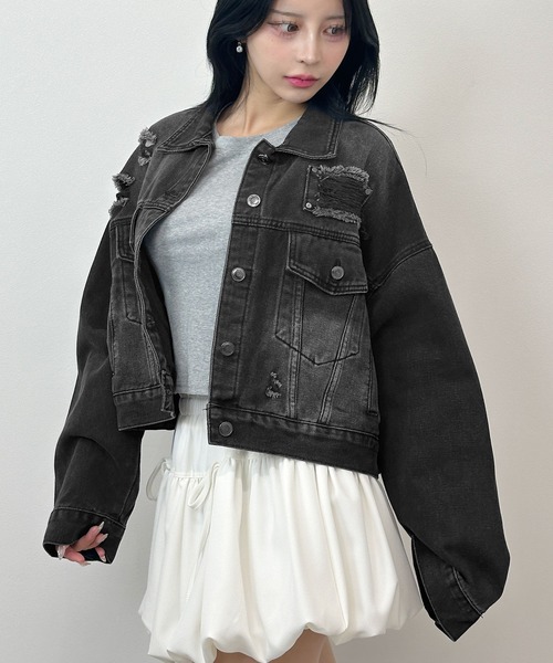 「FOLLOWIN」 デニムジャケット FREE ブルー レディース_画像5