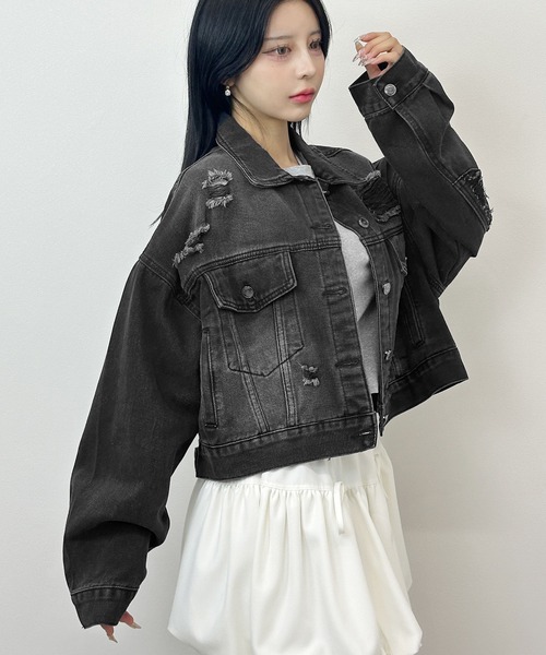 「FOLLOWIN」 デニムジャケット FREE ブルー レディース_画像7