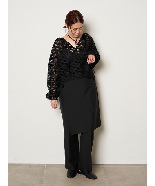 「MIESROHE」 長袖カットソー ONE SIZE ブラック レディース_画像6