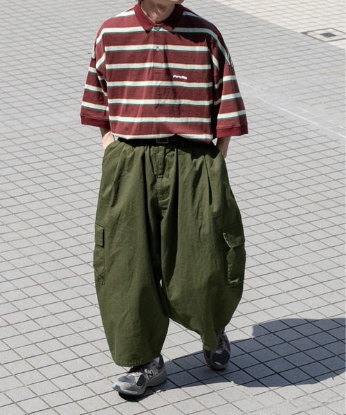「Perushu」 カーゴパンツ SMALL カーキ メンズ_画像2