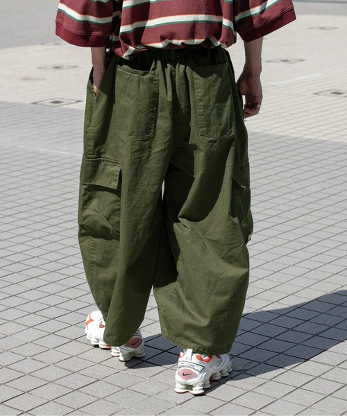 「Perushu」 カーゴパンツ SMALL カーキ メンズ_画像8