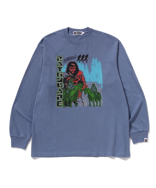 【 A BATHING APE】エイプ　長袖カットソー　ロンT A BATHING APE（アベイシングエイプ） 長袖Tシャツ X-LARGE ネイビー