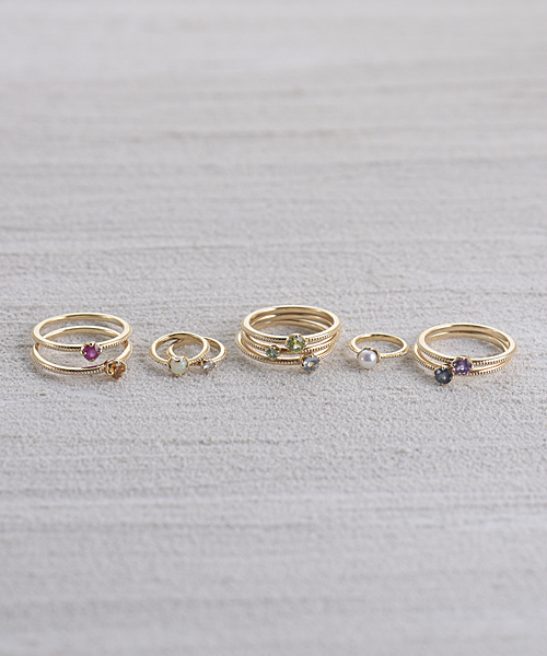 agete（アガット） 指輪 リング K10ベビーリング（ペリドット