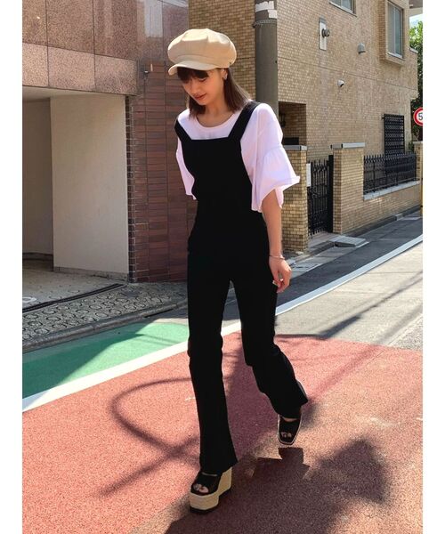 EMODA（エモダ） サロペット オーバーオール ワイドベルトフレア 