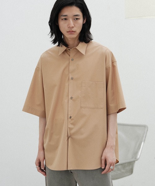 WYM LIDNM シャツ MICRO SPAN BASIC WIDE H/S SHIRT メンズ : ZOZOTOWN