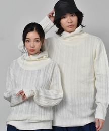 セーター ニット ショールネックデザインケーブルニット メンズ