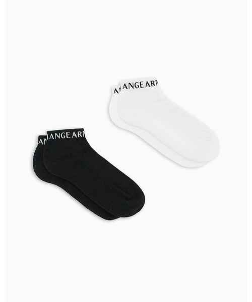 Armani Exchange A/X ロゴ 100％コットン ソックス 2足セット ARMANI EXCHANGE 靴下 「A|X アルマーニ エクスチェンジ」ロゴ