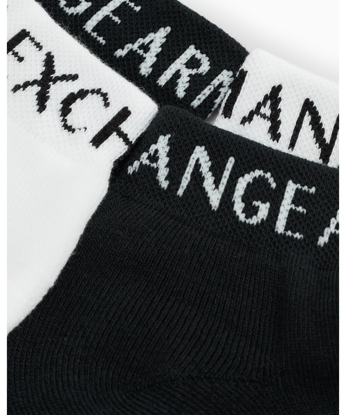 Armani Exchange A/X ロゴ 100％コットン ソックス 2足セット Armani Exchange A/X ロゴ 100％コットン ソックス 2足セット (A