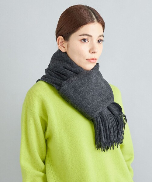 SHIPS（シップス） ストール 〈手洗い可能〉ソリッド ウールカシミヤ