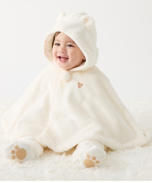 MIKI HOUSE（ミキハウス） ポンチョ マイクロファー ベビーマント