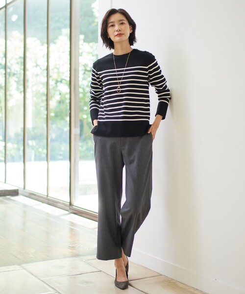 ニット セーター 「洗える」VIS/PE MILANO ボーダー レディース