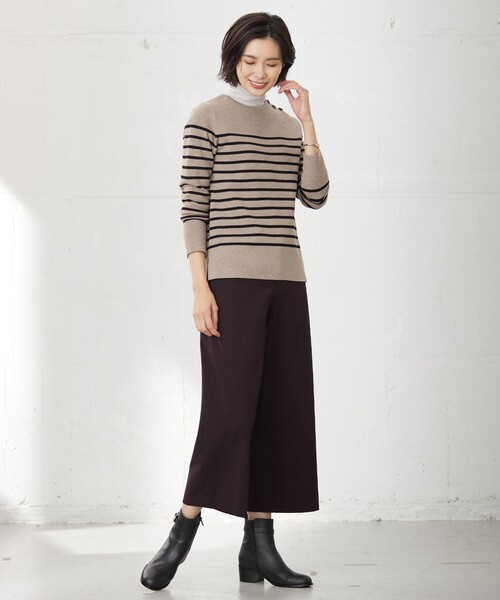 ニット セーター 「洗える」VIS/PE MILANO ボーダー レディース