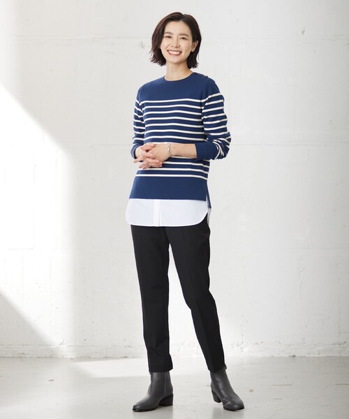 ニット セーター 「洗える」VIS/PE MILANO ボーダー レディース