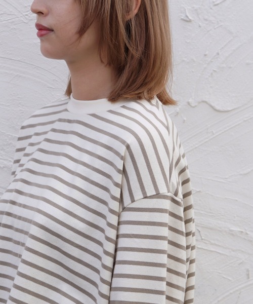 tシャツ HARVESTY / ハーベスティ BORDER L/S JUMBO T ボーダーLSジャンボTEE レディース メンズ セール】HARVESTY / ハーベスティ BORDER L/S JUMBO T ボーダー
